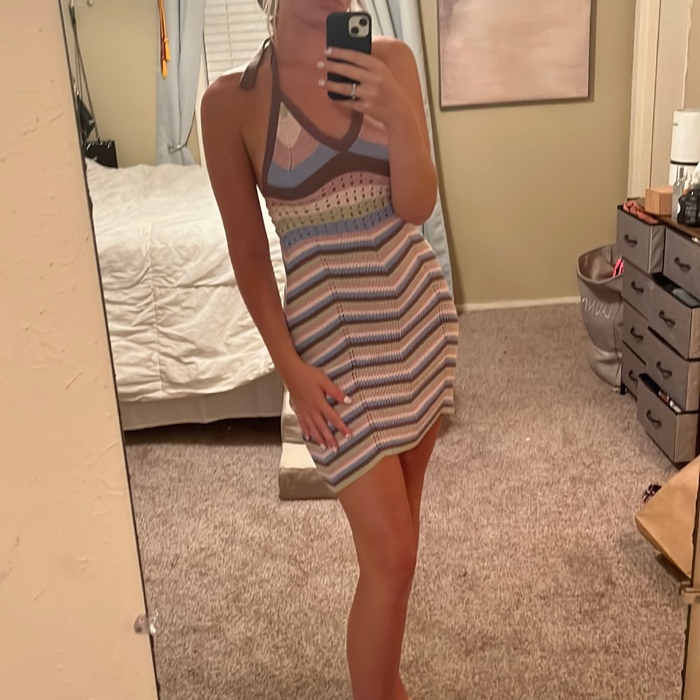 Colorful knit dress